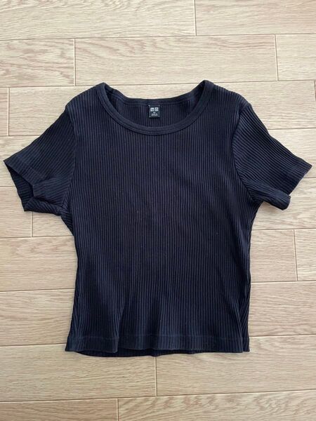 ユニクロ 半袖 ショートリブTシャツ XS レディース