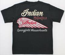 YTS26東洋Mインディアン モーターサイクル 半袖Tシャツ 刺繍INDIAN MORTORSYCLEスプリングフィールド バイカー 黒色_画像2