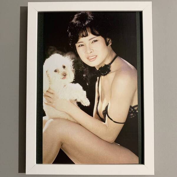 ■由美かおる■セクシーグラビア/B5額装品/貴重写真/有名ショット/ランジェリー姿/美乳/女優/美人/昭和レトロ G284