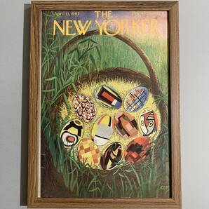 ■海外ビンテージ雑誌■THE NEWYORKER1963年4.13号表紙/A4額装品/当時物/希少/貴重デザイン/入手困難/印刷物 G459