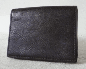  Sazaby SAZABY leather dark brown series ticket holder card-case folding in half pass case 