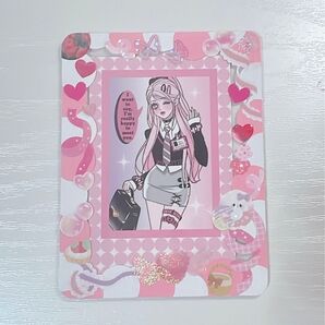 硬質ケース シールデコ トレカケース フォトカ トレカ コラージュ ピンク かわいい