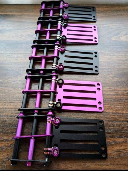 ブラック×パープル ベルトループ付き3連チェーン付き 腰道具 腰袋工具差し