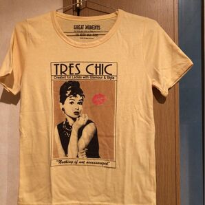 半袖 Tシャツ オードリーヘプバーン マスタード レディース