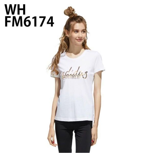アディダス Tシャツ 半袖 レディース グラフィックTシャツ ホワイト