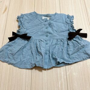 ラポシェビスキュイ リボンブラウス 90cm