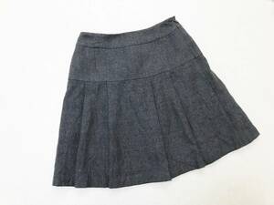  Lady's 38/M size : Indivi [INDIVI] world * made in Japan * pleated skirt * wool ground charcoal 