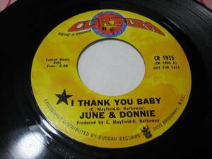 【7”】 JUNE & DONNIE (JUNE CONQUEST, DONNY HATHAWAY) / I THANK YOU BABY US盤 ダニー・ハサウェイ ジューン・コンクエスト