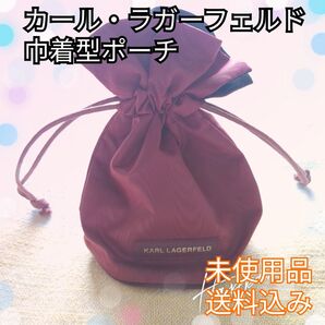 未使用♪カール・ラガーフェルド 巾着型ポーチ 小物入れ 巾着袋 巾着 ミニ巾着 ポーチ