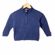 ■KIDS Polo by Ralph Lauren ラルフローレン リブ素材 ハーフジップ プルオーバー トレーナー/古着 アメカジ 子供服 ネイビー サイズ3■_画像1