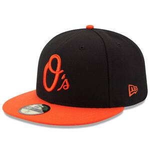 USA正規品 「7.1/4」 新品 Newera ニューエラ オーセンティック 59FIFTY 公式モデル ALT ボルティモア ORIOLES オリオールズ 黒 オレンジ