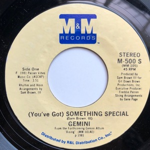 【試聴 7inch】Gemini / (You've Got) Something Special 7インチ 45 muro フリーソウル サバービア