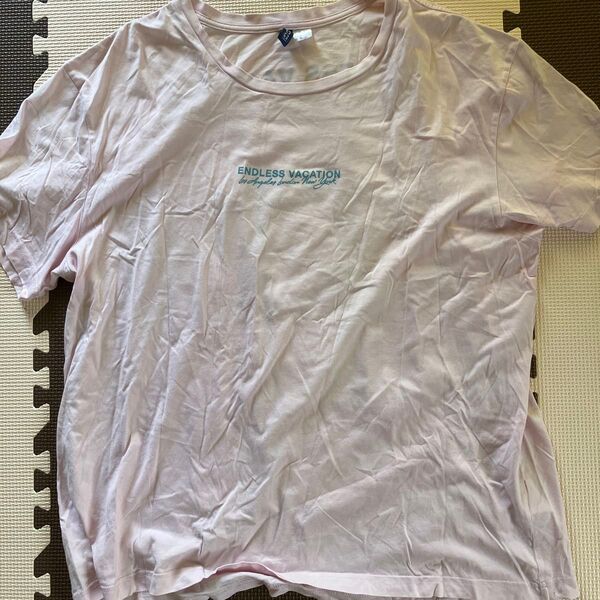 H&M Tシャツ ENDLESS VACATION XLサイズ ピンク