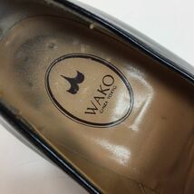 【ワコー】本物 WAKO 靴 24.5cm 黒 ローファー スリッポン ビジネスシューズ GINZATOKYO エナメルレザー 男性用 メンズ 24 1/2 EE_画像9