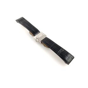 20mm カウハイドレザー 革 ベルト ブラック 黒 バックル付属 【対応】 カルティエ サントス100 MM Cartier