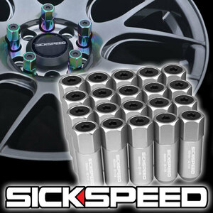 SICKSPEED　キャップ付きナット ポリッシュ P1.25 60mm JDM USDM シックスピード ホイールナット アルミ ニッサン スズキ スバル シルバー