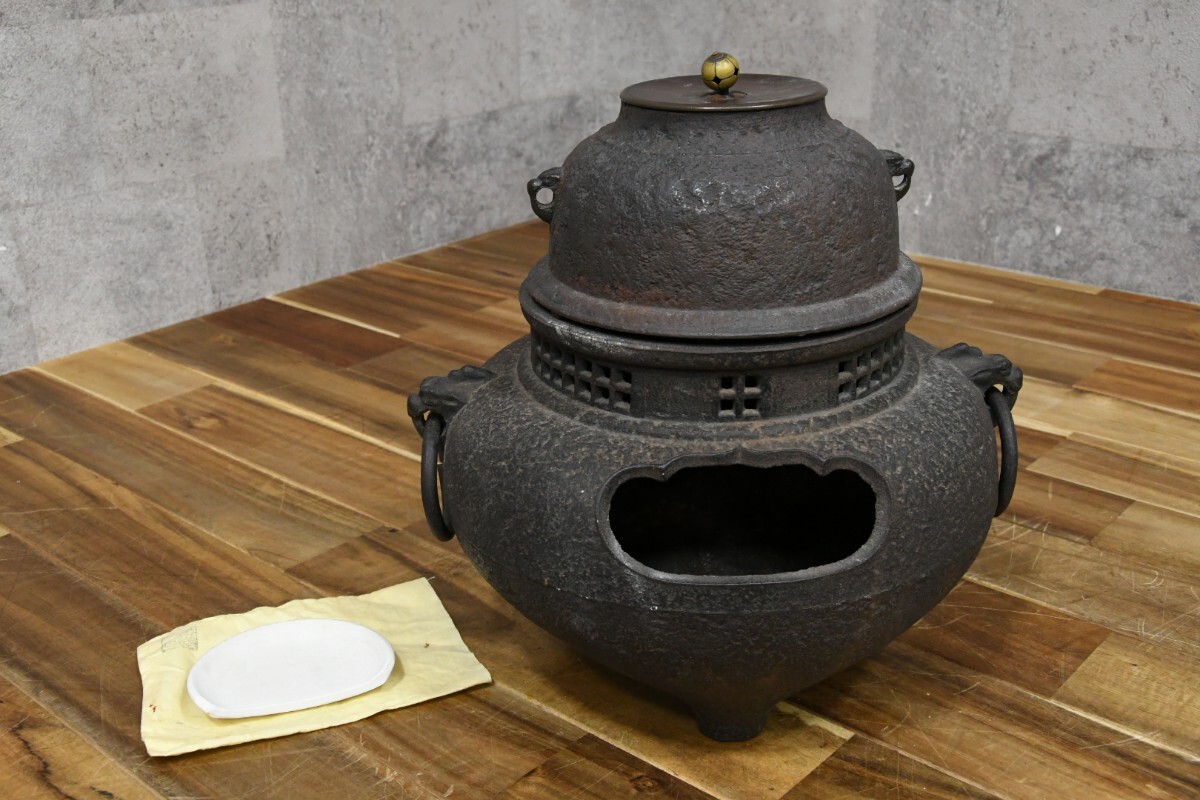鬼面風炉 茶道具 美品 風炉釜 風炉 Antique Sam's Collection