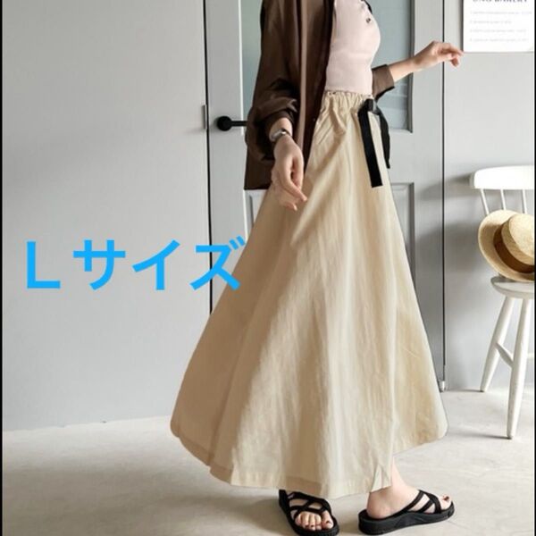 新品 JaVa バックルベルト フレア ロングスカート レディース