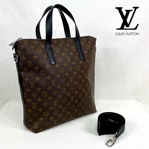 【LOUIS VUITTON☆美品♪♪】ルイ・ヴィトン モノグラム・マカサー キタン(M40388)ブラックハンドル2wayトート