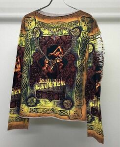 1995s 90s JEAN PAUL GAULTIER CUTOUT PRINTED TOP ジャンポールゴルチエ カットアウト トップス