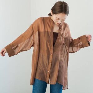 カスタネ シャイニーシフォンビッグシャツ 完売品