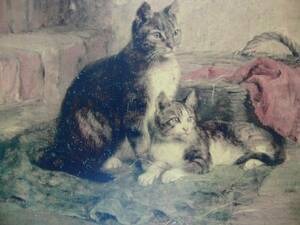 Art hand Auction 送料無料, 希少画集画, 高級新品額･額装付, 猫 ネコ ねこ cat, 絵画 油彩画 動物画, 123, maca, 絵画, 油彩, 動物画