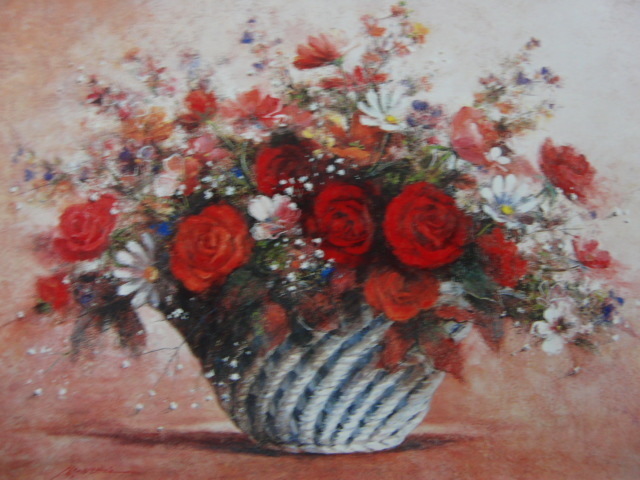 Akirako Imaseki [Flower Basket] Rare Art Book, Good condition, Brand new high quality framed, free shipping, Western painting oil painting landscape, zero, painting, oil painting, still life painting