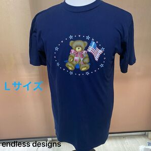 endless designs ベアー ティディベア 半袖Tシャツ 星条旗