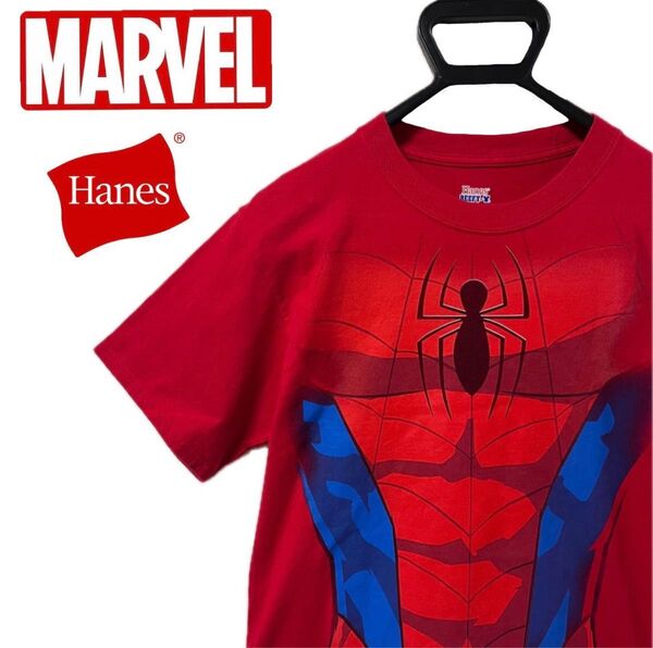 【MARVEL Hanes】 マーベル ヘインズ スパイダーマン Tシャツ S