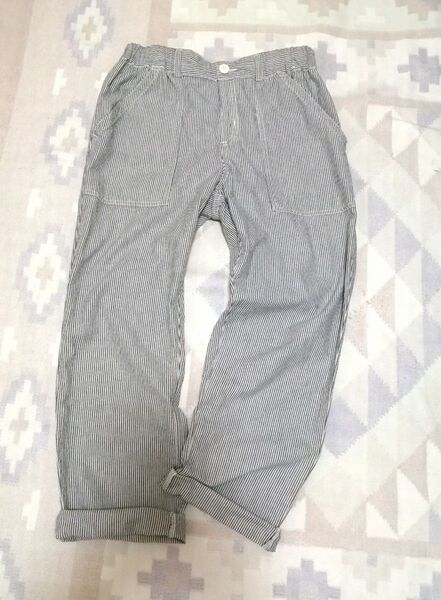 夏向け 綿100 涼しい ゆるカワ〜 パンツ ストライプコットン