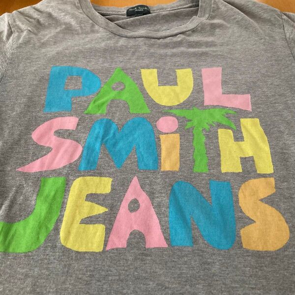 更に値下げ ポールスミスジーンズ PAULSMITHJEANS コットンロゴプリント半袖Tシャツ メンズM