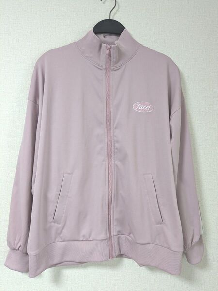 美品 ジャージ Мサイズ くすみピンク ジップアップ