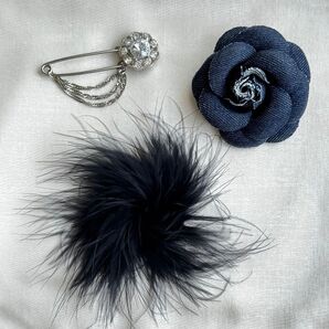 【美品】コサージュ ブローチ アクセサリー 3点セット 結婚式 入学式 卒業式 フォーマル