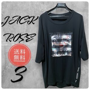 JACKROSE 3Dビッグシルエット レディーフォトTシャツ ジャックローズ カットソー ブラック 黒