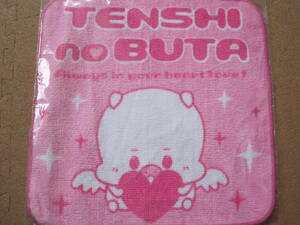 フジテレビ　めざましテレビ　天使のぶた　ミニタオル　ピンク