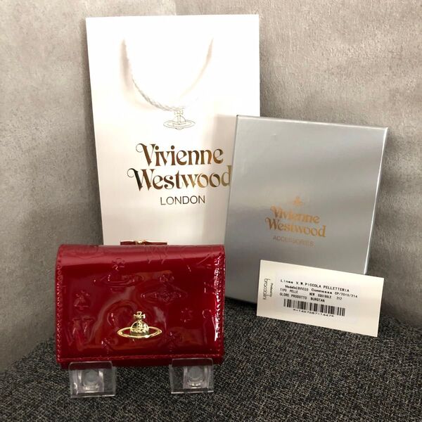 Vivienne Westwood 三つ折り財布 エナメル 赤 ヴィヴィアン ウエストウッド