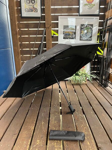 折りたたみ傘 軽量 日傘 UVカット ワンタッチ 晴雨兼用 8本骨 ブラック