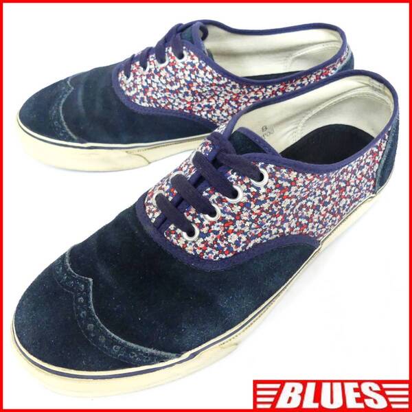 即決★日本製 CASH CA US Keds Liberty 別注★26cm レザーコンビスニーカー カシュカ ケッズ リバティー コラボ メンズ 8 紺