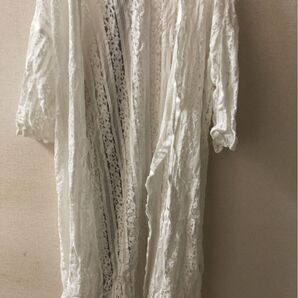 GU レースデザインカーディガン(7分袖) L