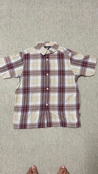 半袖 半袖シャツ コットン120センチ男の子用 チェック柄