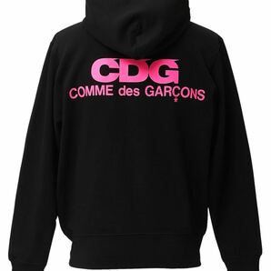 CDG ロゴ パーカー Mサイズ ブラック ピンク COMME des GARCONS コムデギャルソン コム デ ギャルソン コム・デ・ギャルソン フーディー