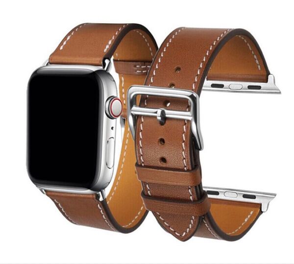 38,40,41mm ブラウン アップルウォッチ レザーベルト