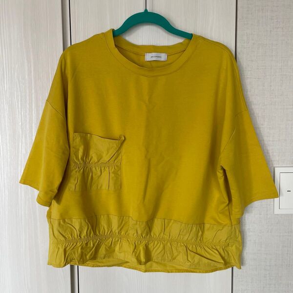 キレイなカラシ色 五部袖 Tシャツ