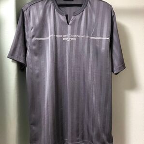 lynx リンクス tシャツ グレー ストライプ 半袖 グレー メンズのL