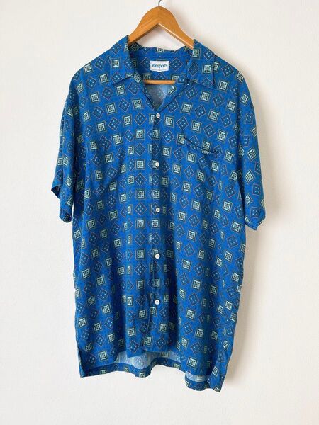 VAN SPORTS ヴァンスポーツ 開襟シャツ 半袖シャツ レーヨンシャツ オープンカラー 90's 古着