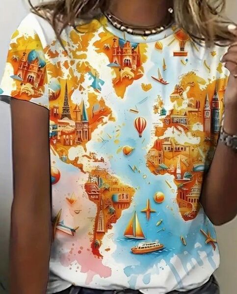 Tシャツ 世界地図