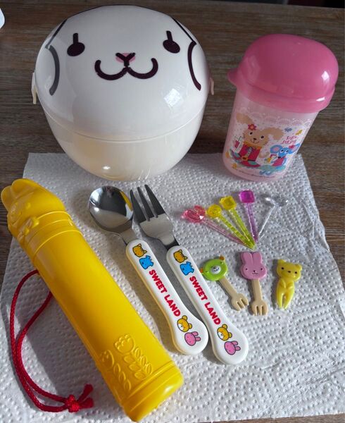 値下げ お弁当セット ランチボックス おてふきケース スプーンフォークセット ピック ミスドグッズ キャラクターグッズ