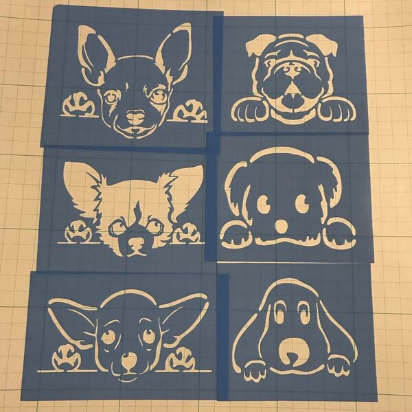 D64 ステンシルシート 犬