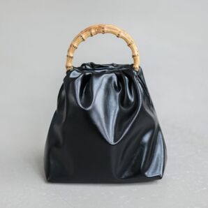 ローリーズファーム 合皮バンブーハンドルBAG ショルダー ブラック
