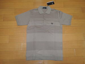 新品 フレッドペリー FRED PERRY ボーダー ポロシャツ XS ワッフル調